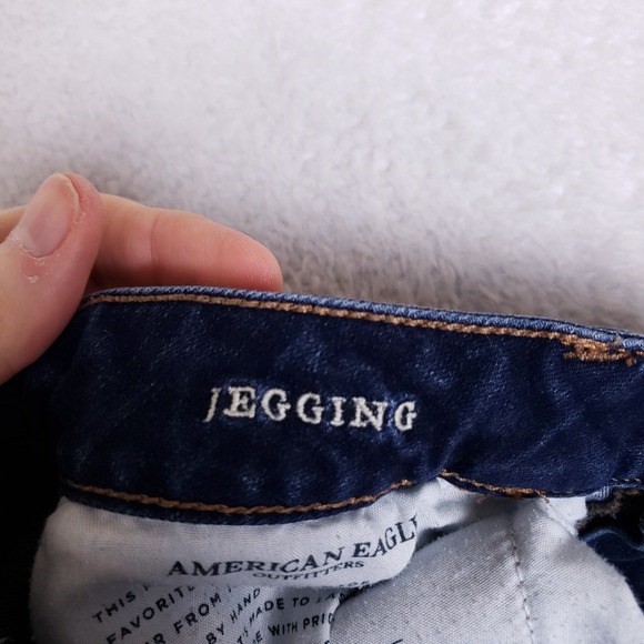 American Eagle Jeggings 10 Long Ne(x)t Level Stretch Dark Wash Skinny Jeans - Picture 8 of 11
